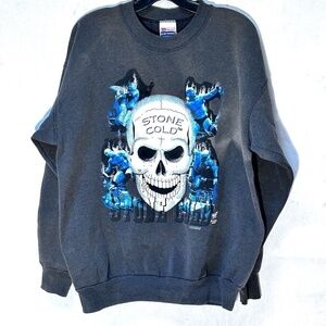 Vintage Hanes Heavyweight 1998 WWF Stone Cold Steve Austin Black Long Sleeve